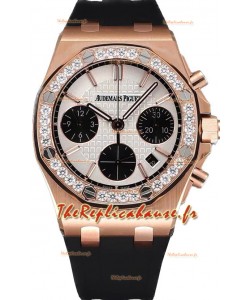 Audemars Piguet Royal Oak Offshore Chronographe or rose cadran blanc 37MM - Montre Suisse Réplique 