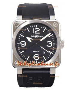 Bell and Ross BR03-92 cadran noir acier 904L Réplique montre suisse 