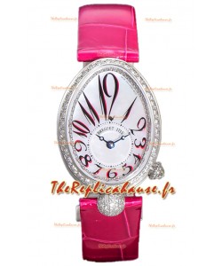 Breguet Reine De Naples Ladies Acier Rose Cuir Montre réplique Suisse 1:1 
