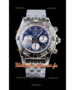 Chronomètre Breitling B01 Cadran bleu 904L Acier Réplique de montre suisse à miroir 1:1