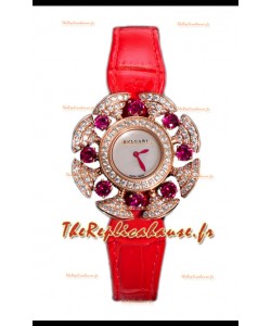 Montre Bvlgari Divas's Dream Edition en boîtier or rose - Cadran pavé de diamants Réplique Suisse