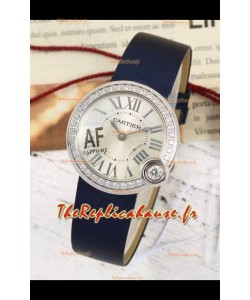 Ballon Blanc De Cartier Réplique Montre Suisse à Quartz en Acier Bracelet Tissu 