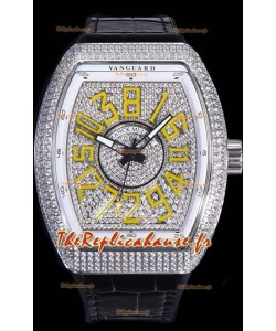 Montre Franck Muller Vanguard Crazy Hours Edition Réplique Suisse - Chiffres jaunes