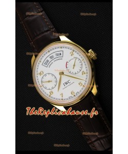 Montre IWC Portugieser Annual Calender Cadran Blanc or jaune IW503502 Répliquée à l’identique 1:1 