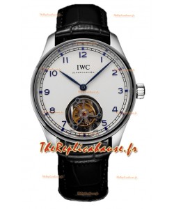 IWC Portugieser IW5458 Hand-Wound Genuine Tourbillon en acier Montre Suisse Réplique 