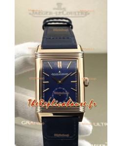 Jaeger-LeCoultre Reverso DuoFace Montre boîtier or rose cadran bleu en mouvement automatique suisse
