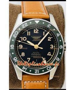 Longines Spirit ZULU Time Miroir 1:1 Réplique Montre en Boîtier Acier 904L - Mouvement Automatique Suisse L844.4 Bracelet Marron