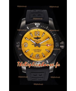 Breitling Superocean Automatic 46 Black Steel - cadran jaune dans un boîtier recouvert de DLC 