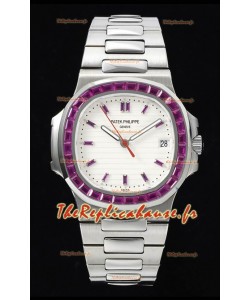 Patek Philippe Nautilus 5711 Cadran Blanc Réplique Miroir 1:1 en Acier 904L avec Lunette Rubis
