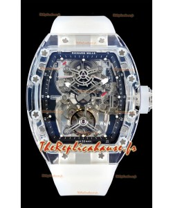 Richard Mille 56-01 Boîtier saphir transparent avec mouvement tourbillon suisse authentique Super Clone