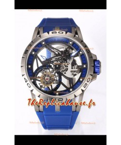 Roger Dubuis Excalibur Spider Flying Tourbillon Squelette Boîtier Titane 45MM 1:1 Miroir Montre Suisse