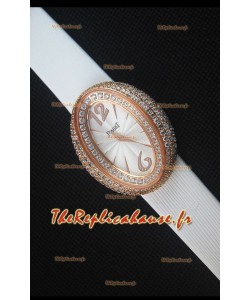 Piaget Limelight Magic Hour Montre à Quartz Suisse, Or Rose avec Sangle Blanche