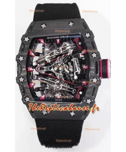Richard Mille RM38-02 Boîtier carbone Bubba Watson Noir Nylon Mouvement Tourbillon Réplique miroir 1:1 