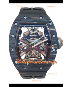 Montre Richard Mille RM047 Samurai Tourbillon Véritable en Boîtier Carbone Bracelet Noir