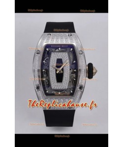 Richard Mille Super Clone RM07-01 Sertie de diamants Boîtier acier 904L Automatique Réplique Montre