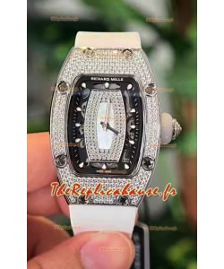 Richard Mille RM007 Sertie Diamants Cadran Noir 904L Acier Montre Suisse Superclone