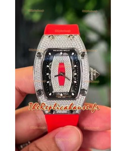 Richard Mille RM007 Sertie Diamants Cadran Noir 904L Acier Montre Suisse Superclone