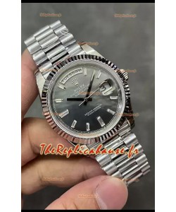 Rolex Day Date Presidential Montre en acier inoxydable cadran gris perlé 40MM - Qualité miroir 1:1