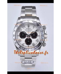 Rolex Cosmograph Daytona Panda M116519 Mouvement original Cal.4130 - Montre en acier 904L Cadran blanc