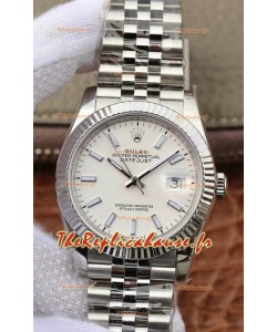 Montre Rolex Datejust 36MM Mouvement ETA-3135 Réplique Suisse en acier 904L avec cadran blanc 
