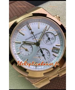 Vacheron Constantin Overseas Chronographe Or Jaune Cadran Acier Réplique Miroir 1:1