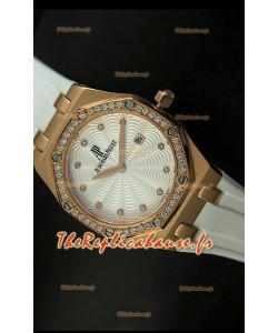 Audemars Piguet Royal Oak Reproduction Montre Quartz pour Femme avec Boitier en Or Rose