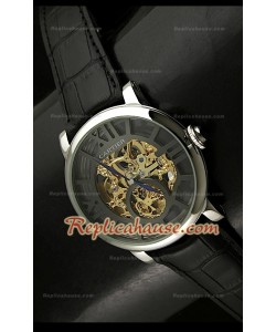 Mens Ronde De Cartier Montre Réplique avec Mouvement en Or - 43 mm