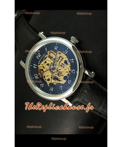 Montre Automatique Japonaise Breguet Classique avec Cadran Ajouré Doré - Chiffres des Heures Arabes