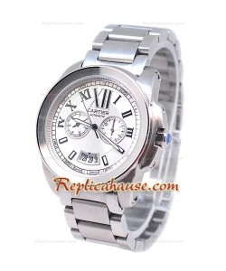 Calibre De Cartier Japonaise automatic Montre en Blanc Cadran