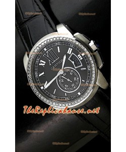 Calibre De Cartier Japonaise Montre De Replique en Blanc Cadran