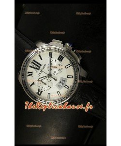 Calibre de Cartier Reproduction Montre Chronographe Japonaise en Acier