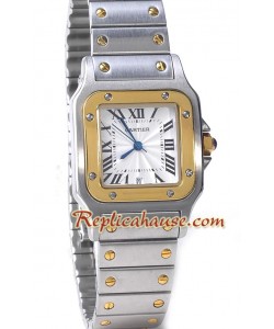 Cartier Replique Santos Two Tone Hommes