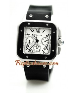 Cartier Santos 100 Rubber Strap Montre
