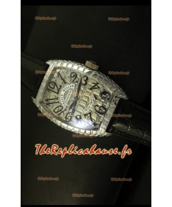 Montre Casablanca Franck Muller fer et croco dans boîtier acier
