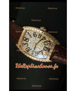 Montre Casablanca Franck Muller or et croco dans boîtier or