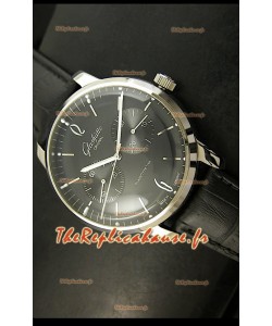 Glashuette Senator Reproduction Montre Japonaise avec Cadran Noir