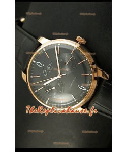 Glashuette Senator Reproduction Montre Japonaise avec Boitier Or Rose 18K