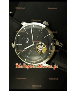 Glashuette Tourbillon Reproduction Montre Japonaise avec Cadran Noir