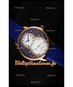 Montre Jaquet Droz Grande Seconde avec cadran paillonné-émaillé Grand Feu en or rose
