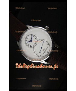 Montre avec boitier en acier inoxydable et émail ivoire Jaquet Droz Grande Seconde avec cadran blanc