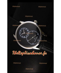 Montre avec boitier en acier inoxydable et émail noir Jaquet Droz Grande Seconde avec cadran noir
