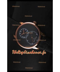 Montre avec boitier en or rose et émail noir Jaquet Droz Grande Seconde avec cadran noir