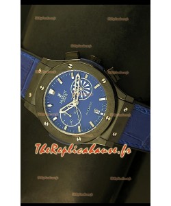 Réplique de montre Quartz japonaise Hublot Classic Fusion Chrono avec cadran bleu