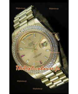 Réplique de montre suisse Rolex Day Date II 41MM - Cadran or - Réplique de montre miroir 1:1 