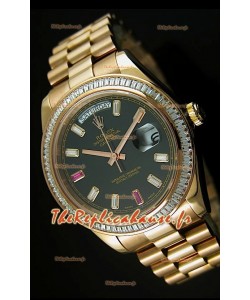 Réplique de montre suisse Rolex Day Date II 41MM - Cadran noir - Réplique de montre miroir 1:1 