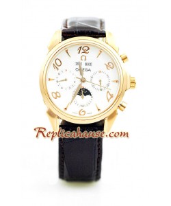 Omega Co-Axial Escapement édition Replique Leather Montre