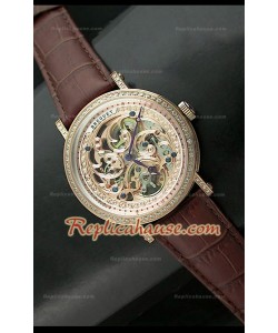 Breguet Skeleton Japanese Montre avec Diamants 