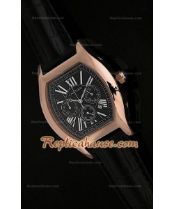 Cartier Tortue Chronograph Japanese Quartz Rose Gold Montre