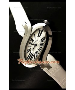 Delices De Cartier Femmes Replica Montre avec Cuir Blanc