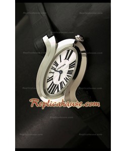 Delices De Cartier Femmes Replica Montre avec Cuir Noir